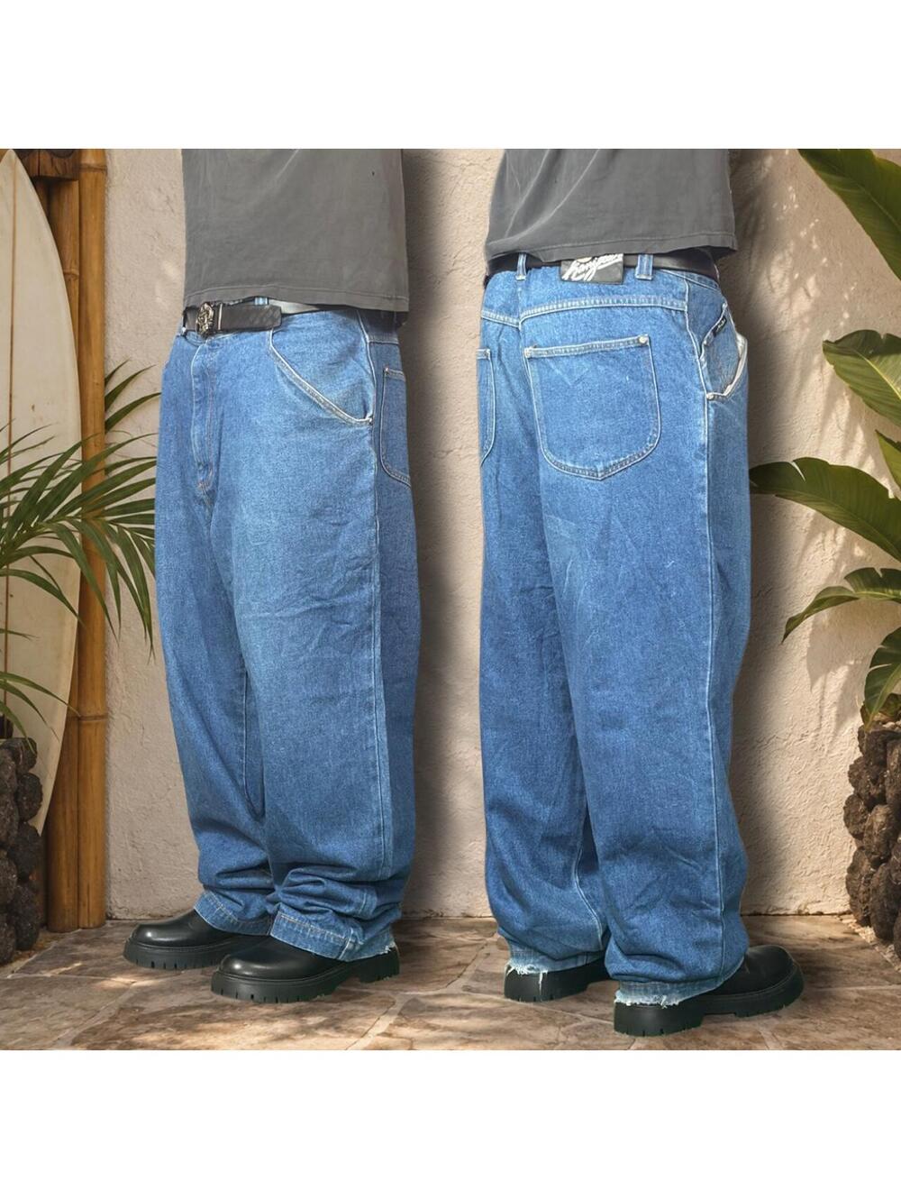 Vintage 90s Karl Kani New Life Baggy Jeans Y2K Skater Hip Hop Grunge 38x34